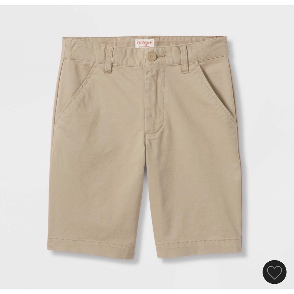 Cat & Jack Kids School Uniform Chino Shorts Vintage Khaki Size 12 Stretch NWT
